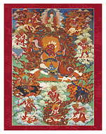 Begtse Chen (Red Mahakala) - Buddhist Tantric Protector Deity - Giclée Art Prints & Posters
