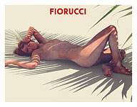 Sunbathing Au Naturel Woman On Beach - Fiorucci - c. 1977 - Giclée Art Prints & Posters