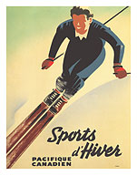 Canada Winter Sports (Sports d'Hiver) - Canadian Pacific - c. 1940 - Fine Art Prints & Posters
