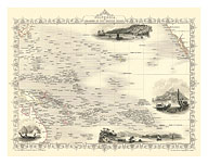 Map of Polynesia - Islands In The Pacific Ocean - c. 1851 - Fine Art Prints & Posters