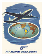 World Route - Pan American World Airways - c. 1945 - Fine Art Prints & Posters