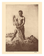 Hawaiian Reef Fisherman (Lawai‘a) - Hawaii - c. 1928 - Fine Art Prints & Posters