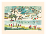 Australia - Sydney Harbour Bridge and Opera - Pan American World Airways - Fine Art Prints & Posters