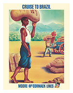 Cruise to Brazil - Laborers Working - Moore-McCormack Lines - c. 1950's - Giclée Art Prints & Posters