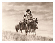 Cheyenne Warriors on Horseback - The North American Indian - c. 1905 - Giclée Art Prints & Posters