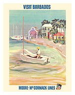 Visit Barbados, Caribbean Island - Moore-McCormack Lines - c. 1960's - Giclée Art Prints & Posters
