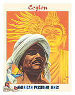 Ceylon (Sri Lanka) - Devil Dancer - American President Lines - c. 1950's - Fine Art Prints & Posters
