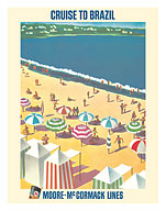 Brazil - Brazilian Beach Resort - Moore-McCormack Lines - c. 1964 - Giclée Art Prints & Posters