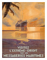 Visit the Far East (Visitez L'Extrême Orient) - Messagerie Maritimes (MM) - Fine Art Prints & Posters