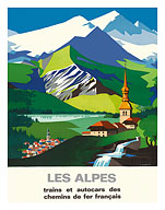 The Alps (Les Alpes) - Trains and Buses of French Railways - SNCF (French National Railway) - Fine Art Prints & Posters