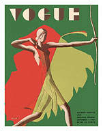 Fashion Magazine - September, 1931 - Female Archer - Fine Art Prints & Posters