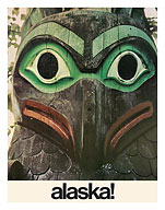 Alaska - Native Aleut Eagle Totem c.1960's - Fine Art Prints & Posters