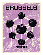 Brussels, Belgium - 1958 World's Fair - Atomium Towers - Fine Art Prints & Posters