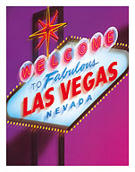 Welcome to Fabulous Las Vegas Nevada Sign - c. 1990's - Fine Art Prints & Posters