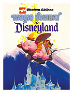 Disneyland Magic Holiday - Western Airlines - Dumbo the Flying Elephant - c. 1970's - Fine Art Prints & Posters