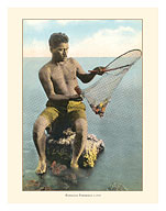 Hawaiian Net Fisherman (Lawai'a) - c. 1910 - Fine Art Prints & Posters