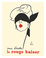 Without Hesitation Red Lipstick (Sans Hésiter Le Rouge Baiser) - Paris - Paul Baudecroux - c. 1949 - Fine Art Prints & Posters