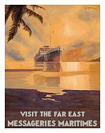 Visit the Far East - Messagerie Maritimes (MM) - Giclée Art Prints & Posters