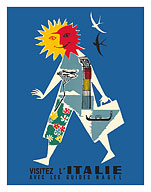 Visit Italy (Visitez L'Italie) - with Nagel Travel Guides (Avec les guides Nagel) - c. 1955 - Fine Art Prints & Posters