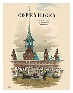 Copenhagen, Denmark - Commercial Center of Past, Present & Future - Old Stock Exchange Building - c. 1957 - Fine Art Prints & Posters