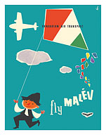 Fly Malév, Hungary - Hungarian Air Transport - c. 1960's - Fine Art Prints & Posters
