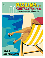 Sarteano Swimming Pool Resort - Siena, Italy - Bar Restaurant (Ristorante) - c.1959 - Fine Art Prints & Posters