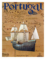 Portugal - Portuguese Caravel Ship - c. 1969 - Giclée Art Prints & Posters