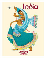 India - Sabena Belgian World Airlines - Native Indian Dancer - c. 1969 - Fine Art Prints & Posters