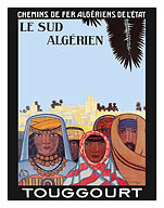 South Algeria (Le Sud Algérien) - Touggourt - Algerians Wearing Traditional Haik - c. 1925 - Fine Art Prints & Posters