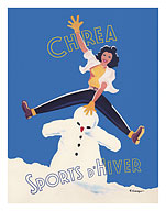 Chrea, Algeria - Winter Sports (Sports D'Hiver) - Algerian State Railways (Chemin de Fer Algeriens) - c. 1947 - Fine Art Prints & Posters