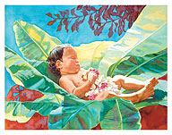 Baby in the Treetop (Ka Pēpē Ma Ka Ēulu) - Hawaiian Child - Fine Art Prints & Posters