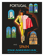 Portugal and Spain by Clipper - Matador - Bullfighter - Pan American World Airways - c. 1958 - Fine Art Prints & Posters