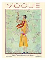 Fashion Magazine - February 1, 1926 - Lady Feeding Flock of Birds - Fine Art Prints & Posters