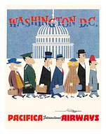 Washington D.C. - Capitol Building - Pacifica International Airways - c. 1950's - Fine Art Prints & Posters