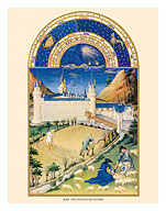 July: Château de Poitiers - Book of Hours (Très Riches Heures) - c. 1400's - Fine Art Prints & Posters