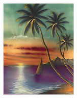 Diamond Head Sunset, Oahu, Hawaii, USA - Fine Art Prints & Posters