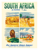South Africa by Clipper - Pan American World Airways - c. 1951 - Fine Art Prints & Posters