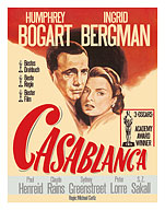 Casablanca - Starring Humphrey Bogart, Ingrid Bergman - c. 1942 - Fine Art Prints & Posters