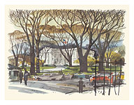 White House - Washington, D.C. - United Air Lines - c. 1958 - Fine Art Prints & Posters