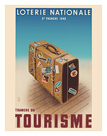 National Lottery - Slice of Tourism (Tranche Du Tourisme) - Suitcase - c. 1940 - Fine Art Prints & Posters