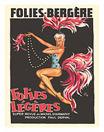 Folies Bergère - Folies Légères Revue - Paris, France - Burlesque Dancer - c. 1960's - Fine Art Prints & Posters