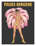 Folies Bergère - Burlesque Dancer - Paris, France - c. 1970 - Fine Art Prints & Posters