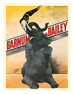 Barnum & Bailey Circus - Elephant and Trapeze Artist - c. 1896 - Giclée Art Prints & Posters