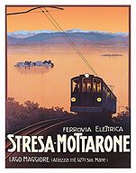 Stresa to Mottarone - Lake Maggiore, Italy - by Ferrovia Electric Tram - c. 1920 - Fine Art Prints & Posters