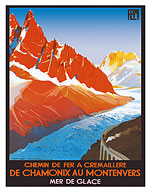 Chamonix to Montenvers, France - Mer de Glace Glacier - (PLM) French Railroad - c. 1920 - Giclée Art Prints & Posters