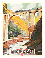 Nice to Coni, France - (PLM) French Railroad - c. 1929 - Giclée Art Prints & Posters