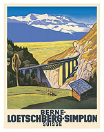 Berne, Switzerland (Suisse) - Loetschberg-Simplon Railway - c. 1931 - Giclée Art Prints & Posters