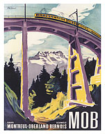 Switzerland (Schweiz) - Montreux Oberland Bernois MOB - c. 1950 - Giclée Art Prints & Posters