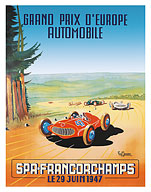 1947 Belgian European Grand Prix - Circuit de Spa-Francorchamps, Belgium - Fine Art Prints & Posters