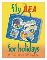 Fly BEA for Holidays - British European Airways - c. 1950's - Fine Art Prints & Posters